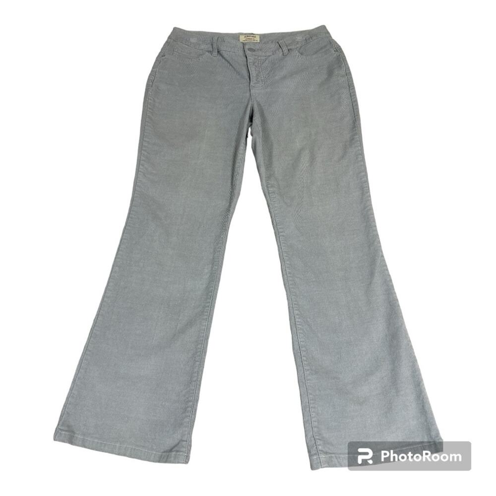 St. John’s Bay Women’s Straight Fit Secretly Slender Boot Cut Corduroy Gray 12